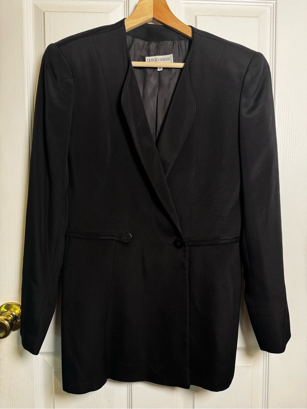 Vintage Giorgio Armani Le Collezioni Black Blazer IT 42 US 8 Made In Italy